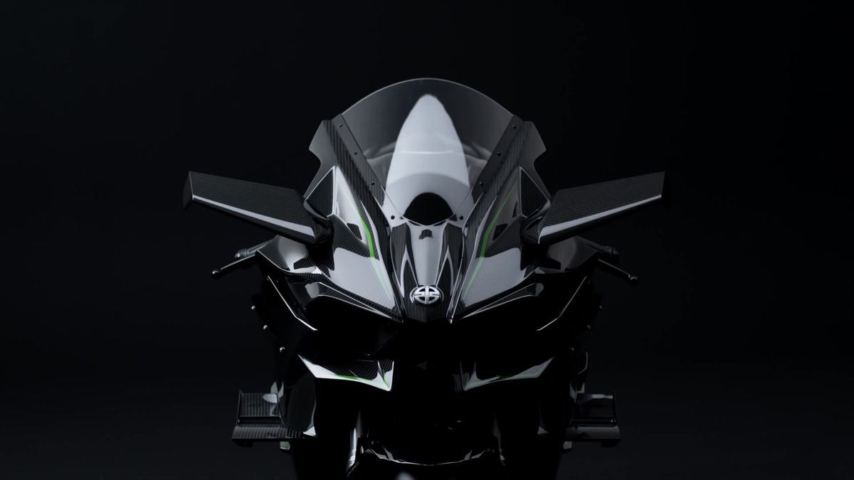 Kawasaki H2R with lights off